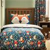 Catherine Lansfield Fox and Woodland Friends - Set copripiumino matrimoniale reversibile con federe, colore: verde