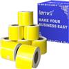 LENVII Giallo Etichette Termiche 40mm x 30mm(1.57 x 1.18)2000 Fogli -8 Rotoli × 250 Etichette,Resistenti a Strappi/Acqua/Olio/Graffi Etichette Adesive Multiuso per casa,Adatto per stampanti termiche