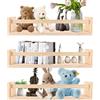 GBACHOOSE 3 mensole da parete per camerette dei bambini, 40 cm, in legno massiccio, per soggiorno, camera da letto, cucina