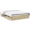 IKAYAA Letto Matrimoniale con contenitore 140x200 Giroletto Matrimoniale Legno con Cassetti Struttura Letto Giroletto Moderno in Legno Multistrato-rovere sonoma-140 x 200 cm