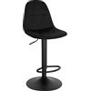Lestarain Sgabello da Bare Cucina, Sgabello Alto con Schienale in Velluto, Sedia da Bar con Poggiapiedi, per Bistrot e Pub, Sedile Regolabile 60-81 cm, Girevole a 360°, in Metallo, Nero, LBAI64003-1