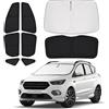 ZATOOTO Tendine Parasole per Ford Kuga 2020-2024, Parasole Auto per Parabrezza, Finestrini Laterali e Lunotto Posteriore, Set Completo Tendine Oscuranti Isolamento Termico e Protezione della Privacy
