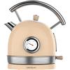 Cecotec Bollitore elettrico ThermoSense 420 Light Beige. 1,8 litri, 2200 W, misuratore di temperatura, base 360°, acciaio inossidabile, stile vintage, beige