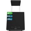 Cecotec Cappa Aspirante a Isola 44 cm - Cappa Cucina. Bolero Flux CCT 448000 Black A++ Cappa soffitto 44cm inox nero, Flusso d'Aria 800m3/h, 210W, A++, Remote, LED, Carbonio Ø176, alluminio 5 strati