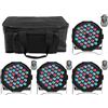 ZonQoonz 4PCS Par LED RGB Ricaricabile con Borsa, 36 LED Luce di Scena 6000mAh Powercon Batterie con Telecomando e Attivazione Sonora, Illuminazione Palco per Discoteca Matrimonio Bar Festa Esterno