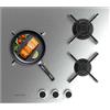 Cecotec Piastra a gas 3 fuochi Bolero Squad G 3400S Inox. 6,2 kW, Acciaio inossidabile, Griglie in ghisa, Bruciatore WOK Triple Corona, Accensione elettronica, Sicurezza delle valvole, Accessorio a