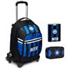 PRESTIGE & DELUXE Trolley Jack-3WD Scuola Inter nerazzurro con zaino staccabile By Seven + astuccio quick case + Diario 2024/2025 + 7 penne a scatto e portachiave calcio