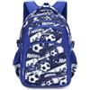 Treer Zaino Scuola Elementare, 17 Zaino Elementare Scuola Bambina Bambino, Motivo Calcio 3D Zaino Scuola Media Multicolore Doppio Scomparto Zaino Scuola e Tempo Libero (Blu)