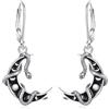 EUDORA Harmony Ball Orecchini a Cerchio con Luna e Serpente in Argento Sterling 925 per Donna, Orecchini Pendenti con Fasi Lunari a Forma di Serpente Gioielli Wicca Regalo per Mamma e Moglie