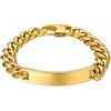 GoldChic Jewelry Bracciale Catena Oro ID Da Uomo In Oro, Catena Cubana Con Nome Da 10 Mm Con Targhetta Per Ragazzo Bracciale Oro Uomo a Catena Cubana Bracciale Uomo Oro