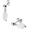 Purelei® Island Dawn Orecchini - Orecchini a perno con agata blu - Acciaio inossidabile placcato oro 18 carati - Orecchini da donna minimalisti 16 mm - Delicata pietra naturale per chiarezza e