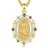 EUDORA Harmony Ball Collana in Argento Sterling 925 con la Vergine Maria per Donna, Ciondolo Placcato oro 18k con la Madonna di Guadalupe Medaglione con Gioielli Della Beata Vergine Maria Regalo, 22