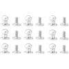 Oumefar 20 PCS 8 * 6mm argento testa rotonda chiodo in rame solido rivetto bottone vite prigioniera accessori artigianali in pelle