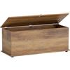 HOMCOM Cassapanca portaoggetti con coperchio pieghevole e cerniere di sicurezza, panchina scarpe, mobili da ingresso, corridoio, camera da letto, soggiorno, 100 x 40 x 40 cm, marrone grana legno