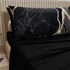 PETTI Artigiani Italiani - Lenzuola in Cotone con Federe in Stampa Digitale, Matrimoniale Maxi, Completo Lenzuolo Sopra e Sotto con Angoli, Nero, 100% Made in Italy