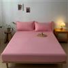 Stfery Lenzuola Coprimaterasso 220x180 Completo Lenzuola Super King Size in Cotone,Tinta Unita, Rosa
