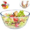 Veesper Insalata, Ciotola di Vetro da 78 Once, Bicchiere in Vetro Sicuro a microonde Che mescola Insalata Ciotola, Ciotola in Vetro Trasparente per Insalata Rotonda Ciotola di Taglio Insalata per insala
