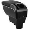 ZENVI Braccioli Compatible with OPEL Corsa F Braccioli 2019-2024 Console Centrale Organizer Immagazzinaggio Scatola Stile Doppia Porta Utilizzabile Per Autisti Supporto Gomito (Stile Nero)