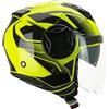 CGM Casco jet, 169G ILLI SPORT,Giallo fluo Nero, L (59-60cm)