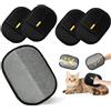 Luxvara 4 Pezzi Guanti Rimuovi Peli Animali per Gatti & Cane, Antistatico Spazzola Togli Peli Animali, Double-Sided Magnetico Pet Hair Remover Glove, Riutilizzabili per la Pulizia dei Tappeti e Divani