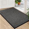 KMVIZI Zerbino Interno 50x80cm, Tappeto Ingresso Interno Antiscivolo Lavabile, Passatoia Cucina Corridoio con Tessuto Morbido Assorbenti per Corridoio, Ingresso, Cucina, Casa Porta e Cane, Nero