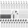 Hunnycook Set posate 12 pers. coltello bistecca, acciaio inox, 72 pezzi, elegante set casa ristorante fête