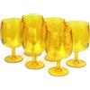 Yalin Set di 6 bicchieri impilabili infrangibili in plastica acrilica da 12 once per vino e acqua. (giallo, 12 once)