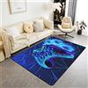 Loussiesd Tappeto Area Morbido e Antiscivolo, Design Rétro con Motivo Erba, Blu, 150 x 200 cm, Per Soggiorno, Camera da Letto, Camera dei Bambini