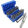 FineGood 34 pezzi Set di punte per cacciavite con prolunga portapunta magnetica, chiave Torx di sicurezza anti-manomissione SAE Metric hex tri-ala punte a stella - blu