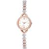 OIDEA Orologio rotondo analogico da donna: orologio da polso con diamanti al quarzo con cinturino in lega di piccola catena - per regalo, oro rosa, Bracciale