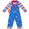 Morph Costume Bambola Horror Bambino, Costume Halloween Bambino | Salopette Blu Stampata & Maglietta a Righe, Grafiche Stile Giocattolo, Perfetto per Halloween, Ideale per il Gioco di Ruolo