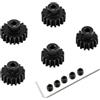 YijiaLink Set di pignoni in acciaio da 3,175 mm, 32P, 15T 16T 17T 18T 19T, compatibile con 1/10 crawler Truck Traxxas Arrma HSP HPI AXIAL Tamiya LOSI RC auto aggiornate parti (15T 16T 17T 18T 19T)