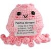 TOYMIS Polpo Positivo, Divertente Patata Positiva Polpo all'Uncinetto con Carta di Incoraggiamento Regalo Supporto Emotivo Bambola Lavorata a Maglia per la Decorazione Domestica Regalo (Rosa)