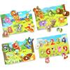CVARRISE 4 PCS Puzzle-Giocattoli per Bambini in Legno Montessori, Abilità Motorie Fini, Giocattoli Educativi per l'Apprendimento delle Abilità Motorie, Regali per 1, 2, 3 Anni