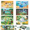 BONNYCO Puzzle Legno Bambini 6 Sets 24 Pcs, Animali di Diversi Ecosistemi. Puzzle 3-8 Anni con Tavoletta, Giochi Educativi. Giocattoli, Regalo Bambino e Bambina, Natale