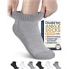 Pembrook Calzini alla caviglia per diabetici per uomo e donna, 6 paia, blu, verde, blu scuro, grigio, beige, bianco, non legante, calzini per diabetici, calzini neuropatici per uomo, calzini per