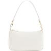 NIUEIMEE ZHOU Borsa a tracolla per le donne retrò in pelle vegana classica pochette Tote borsa con chiusura a cerniera, bianco, Small