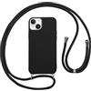 Vauki Custodia per iPhone 14 Cover con Cordino,Nero Silicone Antiurto TPU Morbido Case Corda Collana Necklace Regolabile Stylish con Catena Ultra Sottile Cover per iPhone 14,Nero