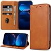 DENDICO Cover per Xiaomi Redmi Note 10 4G / Redmi Note 10S, Antiurto Custodia a Libro in PU Pelle, Protettiva Portafoglio Cover per Xiaomi Redmi Note 10 4G / Redmi Note 10S, Marrone Chiaro