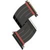 LINKUP - AVA5 Cavo Riser PCIE 5.0 [40cm (Lunghezza totale 44cm)] Pronto per RTX5090 RX9070 GPU | Velocità x16 128GB/s | Compatibile con PCIE 4.0 e WRX80/WRX90E | Angolo dritto Nero
