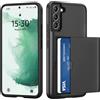 ÁRBOLORO Cover per Samsung Galaxy S22 Plus con Porta Carte Custodia Portafoglio Antiurto Anti-Graffio Resistente Grado Militare Protettiva Slot Nascosto Scorrevole Case, Nero