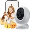 usogood 2.5K Telecamera Wi-Fi Interno, 360° Webcam per Animali/Anziani con Visione Notturna, Supporta 2.4G/5G WiFi, Audio Bidirezionale, Rilevamento&Tracciamento del Movimento, Compatibile con Alexa
