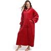 FUSSEDA Oversized Wearable Blanket Sweatshirt, Super Spessore Caldo Fleece Sherpa Cozy Blanket Hoodie con Tasche e Maniche per i Bambini Adulti