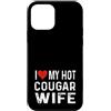 Valentine Anniversary Apparel for Men Wo Amo il mio caldo cougar moglie - cuore angosciato divertente Custodia per iPhone 12 mini