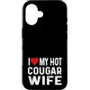 Valentine Anniversary Apparel for Men Wo Amo il mio caldo cougar moglie - cuore angosciato divertente Custodia per iPhone 16