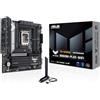 ASUS TUF GAMING B860M-PLUS WIFI, Scheda Madre Intel mATX, 12+1+2+1 Fasi di Alimentazione, Slot DDR5, PCIe 5.0, 3 Slot M.2, WiFi 7, Ethernet Realtek 2.5 GB, DisplayPort, HDMI, USB-C 20 Gbps, Nera