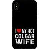 Valentine Anniversary Apparel for Men Wo Amo il mio caldo cougar moglie - cuore angosciato divertente Custodia per iPhone XS Max