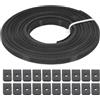 PATIKIL Ossa per Cucire, 15 Iarde 8mm Ampio Poliestere Cuci-Attraverso Stecche per Corsetti Corsetto Stecca con 60Pz Cappucci Terminali per Corsetto Abito Sposa Cappello Fai da Te, Nero