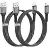 Nipow Cavo iPhone Apple Certificato MFi, Cavo Lightning 1M 2Pezzi,Cavo Ricarica iPhone Nylon Cavetto iPhone Filo Caricatore Carica Rapida per iPhone 14 13 12 11 Pro Max/Mini/XS/8/7/6 Plus/5/SE/iPad