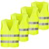 Anlising Gilet di Sicurezza, 4PCS Giallo Giubbotto di Sicurezza Riflettente, Gilet di Sicurezza ad Alta visibilità,Gilet Riflettente per Auto,Gilet Catarifrangente,per Guidatore, Addetti alla Pulizia